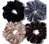 IVARYSS Big Scrunchies für Frauen und Mädchen Haare, Extra Groß Elastische Scrunchy Haarbänder Zubehör, 4 Pack (V-Neutral)