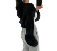 IVYARD Strickjacke Pullover y2k Ästhetisches Damen Langarm Achselzucken Crop Top Einfarbig Offene Vorderseite Gestrickte Kleidung Streetwear-Wie Foto zeigt-Einheitsgröße