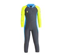 IWEMEK Kinder Neoprenanzug Langarm Mädchen Jungen Einteiliger Badeanzug UV Schutz Baby Ganzkörper Bademode Surfangzug Badekleidung Sport Wetsuit Swimming UPF 50+ Thermische Lang Grau 2-3 Jahre