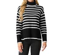 IWOLLENCE Pullover Damen Elegant Strickpullover Rollkragenpullover Langarm Seitlichem Schlitz Winter Sweatershirt (VG Hellblau, M)