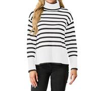 IWOLLENCE Pullover Damen Elegant Strickpullover Rollkragenpullover Langarm Seitlichem Schlitz Winter Sweatershirt (VG Dunkelgrau, L)