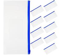 IWOWHERO 10 Stück Transparente Stifteetuis mit Reißverschluss Leichtes A6 Federmäppchen aus Reißfestem Kunststoff Waschbare Schreibwarentasche für Schule und Outdoor