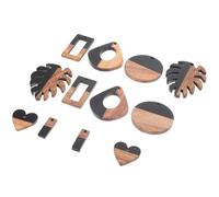 IWOWHERO 12 Stück Harz Schmuckanhänger Selbstgemacht Zubehör für Halsketten Ohrringe Armbänder Schwarze Resin Charme für Schmuckherstellung und Basteln