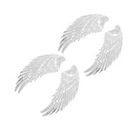 IWOWHERO 2 Paar Pailletten Flügel Applikationen Silber Selbstgemacht Bekleidungsaufnäher für Jacken Kleidung Schuhe Handarbeit Nähzubehör Kleidung Accessoire für Zuhause Schneiderei