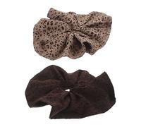 IWOWHERO 2 Stück Pack Große Elastische Haargummis mit Leopardenmuster Haargummis für Dickes Haar Pferdeschwanzhalter für Frauen und Mädchen Modische Haar Accessoires für Alltag und