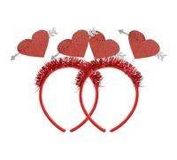 IWOWHERO 2 Stück Pack Valentinstag Haarbänder mit Herzpfeil Design Roter Filz Kopfschmuck für Festival Party und Alltag