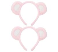 IWOWHERO 2 Stück Plüsch Bärenohren Haarreif Weiches Wiederverwendbares Tierohren Stirnband für Make up Gesichtsreinigung Party und Kostüm Modisches Bequemes Haaraccessoire für Frauen und