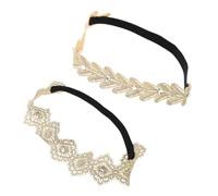 IWOWHERO 2 Stück Teiliges Haarband für Kleinkinder mit Blumen Blätterdesign Weiches Elastisches Stirnband für Mädchen Monate bis Jahre Niedliches Haarschmuck Partys und Fotosessions