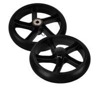 IWOWHERO 2 Stück Wäschewagenräder 155cm PU mit Schwarzem Klickverschluss Robuste Einkaufswagen und Sackkarre Räder Treppensteiger Platzsparend und Langlebig