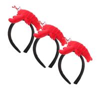 IWOWHERO 3 Stück Flusskrebs Stirnband Lustige Stofftier Stirnbänder Gefüllte Kopfbedeckung Cartoon Kopfschmuck Sicher und Leicht für Verschiedene Kopfformen Party Urlaub
