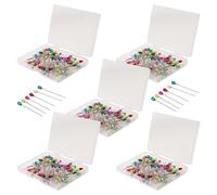 IWOWHERO 500 Bunte Stecknadeln mit Perlkopf 55mm Gerade Metallnadeln für Selbstgemacht Quilten Schmuck Hochzeitsdekoration