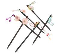 IWOWHERO 6 Stck Teiliges Chinesische Haarnadeln aus Holz mit Quaste und Blumen Vintage Haarstäbchen für Frauen Traditioneller Haarschmuck für Hochzeiten Partys und Alltag Sicher und