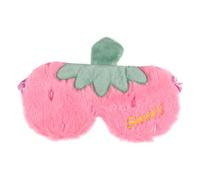 IWOWHERO Atmungsaktive Schlafmaske aus Weichem Plüsch mit Niedlichem Erdbeer Design Blickdicht Leicht und Bequem für Reisen Yoga Büro und Zuhause für Damen und Herren Geeignet