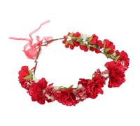 IWOWHERO Blumenstirnband Bequemer und Praktischer Brautkopfschmuck aus Stoff Rotes mit Zartem Design für Frauen für Hochzeiten und Verschiedene Anlässe