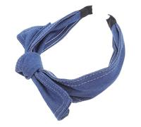 IWOWHERO Breites Jeans stirnband mit Schleife Damen Haarband Retro Haarschmuck Weich und Bequem für Alltag Party Hochzeit Stilvolles Mädchen accessoire