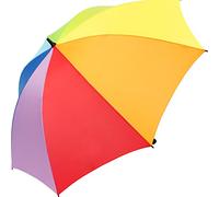 iX-brella Leichter Voll-Fiberglas- Regenschirm für 2 Personen XXL (Regenbogen)