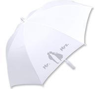 iX-brella XXL Stockschirm Fiberglas Golf Automatik Weiß Mr. & Mrs. Liebespaar