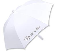 iX-brella XXL Stockschirm Fiberglas Golf Automatik Weiß Mr. & Mrs. verschnörkelte Herzen