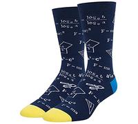 Ixkbiced Mathematische Formel Druck Crew Socken Geometrie Abstrakt Mathematik Lustig Tube Socken, Schwarz + Rot, Dark Blue, Größe 20 cm, 1 Paar (2 Stück)