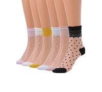 IYOU Damen Durchsichtige Knöchel Socken Spitze Transparent Mesh Socken Sommer Draußen Socken aus Glasseide für Frauen und Mädchen