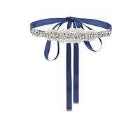 IYOU Kristall Brautgürtel Marineblaue Schärpe Applique Gürtel Strass Braut Abschlussball Hochzeitskleid Schärpe Gürtel für Frauen