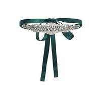 IYOU Perle Hochzeit Gürtel für Damen Grüner Kristall Brautgürtel Abschlussball Party Strass Applique Schärpe Kleid Gürtel für Frauen