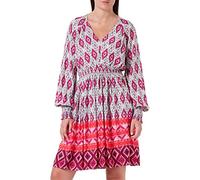 IZIA Damen Midikleid Kleid, Rot Mehrfarbig, M