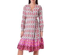 IZIA Damen Wickelkleid Kleid, Lila Mehrfarbig, L