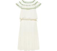 IZIA Damen Blumenspitze Kleid, Weiss, M