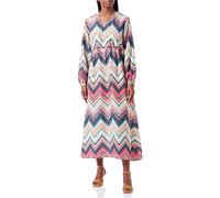 IZIA Women's Maxi Langarmkleid Dress, Zickzack Druck, Large