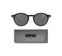 IZIPIZI Sun #D Sonnenbrille Herren Damen Viereckiger Rahmen aus Biobase Graue Gläser Kratzfeste 100% UV-Schutz Kategorie 3 mit Tasche Schwarz 143mm