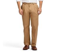 Izod Herren American Chino Doppelfaltenhose, Klassische Passform Hose, Khaki, 34 W/32 L