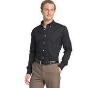 IZOD Herren Hemd Regular Fit Stretch Solid Button Down Kragen, Schwarz, 43 cm- 44 cm Hals 86 cm- 89 cm Ärmel