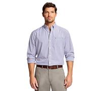 Izod Herren Langärmeliges Karomuster mit Knopfleiste Hemd mit Button-Down-Kragen, Tattersall Biking Rot, Klein