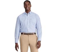 Izod Herren Langärmeliges Stretch-Performance Knopfleiste Hemd mit Button-Down-Kragen, Mazarin-blau, L