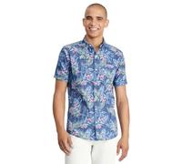 IZOD Herren Saltwater Dockside Kurzarmhemd mit Knopfleiste, Marineblau, L