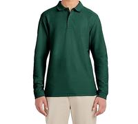 IZOD, Uniform,Young, Herren-Poloshirt, langärmelig, Piqué, Jäger, 34-35