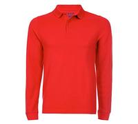 Izod, Uniform,Young, Herren-Poloshirt, langärmelig, Piqué, Rot/Ausflug, einfarbig (Getaway Solids), 38-39