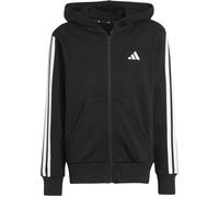 Kapuzensweatjacke ADIDAS SPORTSWEAR "ESSENTIALS KIDS", Mädchen, Gr. 140, schwarz-weiß (schwarz, weiß), Obermaterial: 55% Baumwolle, 36% Polyester, 9% Viskose, angesetztes Bündchen, Sweatjacken (765041