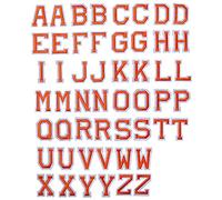J.CARP 52Pcs Orange Alphabet A to Z Patches, Iron on Sew on Letters for Clothing, Hats, Shoes, Backpacks, Handbags, Jeans, Jackets etc.