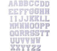 J.CARP 52Pcs White Alphabet A to Z Patches, Iron on Sew on Letters for Clothing, Hats, Shoes, Backpacks, Handbags, Jeans, Jackets etc.