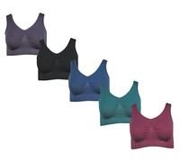 J-Line 5er Damen Komfort Bustier Schlaf BH ohne Bügel nahtlos Soft Bra Bralette