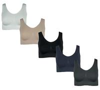 J-Line 5er Damen Komfort Bustier Schlaf BH ohne Bügel nahtlos Soft Bra Bralette