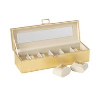 J-Line UHRENBOX 6 FÄCHER KUNSTLEDER GOLD