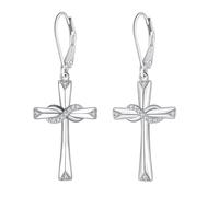 J.MUEN Kreuz Ohrringe für Damen 925 Sterling Silber Unendlichkeit-Anhänger Ohrringe mit GeschenkboxFür Frauen mit Schmuck Geschenk Verpackung