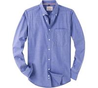 J.VER Button Down Oxford Hemd Herren Modern Fit Knopfleiste Businesshemd Freizeit Langarmhemd Classic Oberhemd aus Baumwolle Button Down Shirt,Blau,5XL
