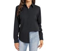 J.VER Damen Bluse Business Casual Blusenshirt Office Alltags Blusen Knitterfreies Hemd Regular Fit Long Sleeve Shirt Women All Schwarz
