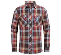 J.VER Oktoberfest Hemd Flanell Checked Arbeitshemd Karo Hemden Männer Holzfällerhemd,Mehrfarbig,4XL