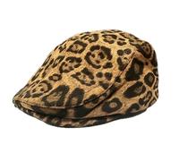 J26 Baskenmütze Schiebermütze Leopard Leo Mütze Kappe gebogener Schirm aus Viskose (DE/NL/SE/PL, Alphanumerisch, Einheitsgröße, Camel)