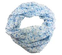 J26 Blume Blümchen Rose Seide Sommer Loop Farbverlauf Silk Uni Rundschal Schlauchschal Stola Schal leicht Tuch (Blau #1)